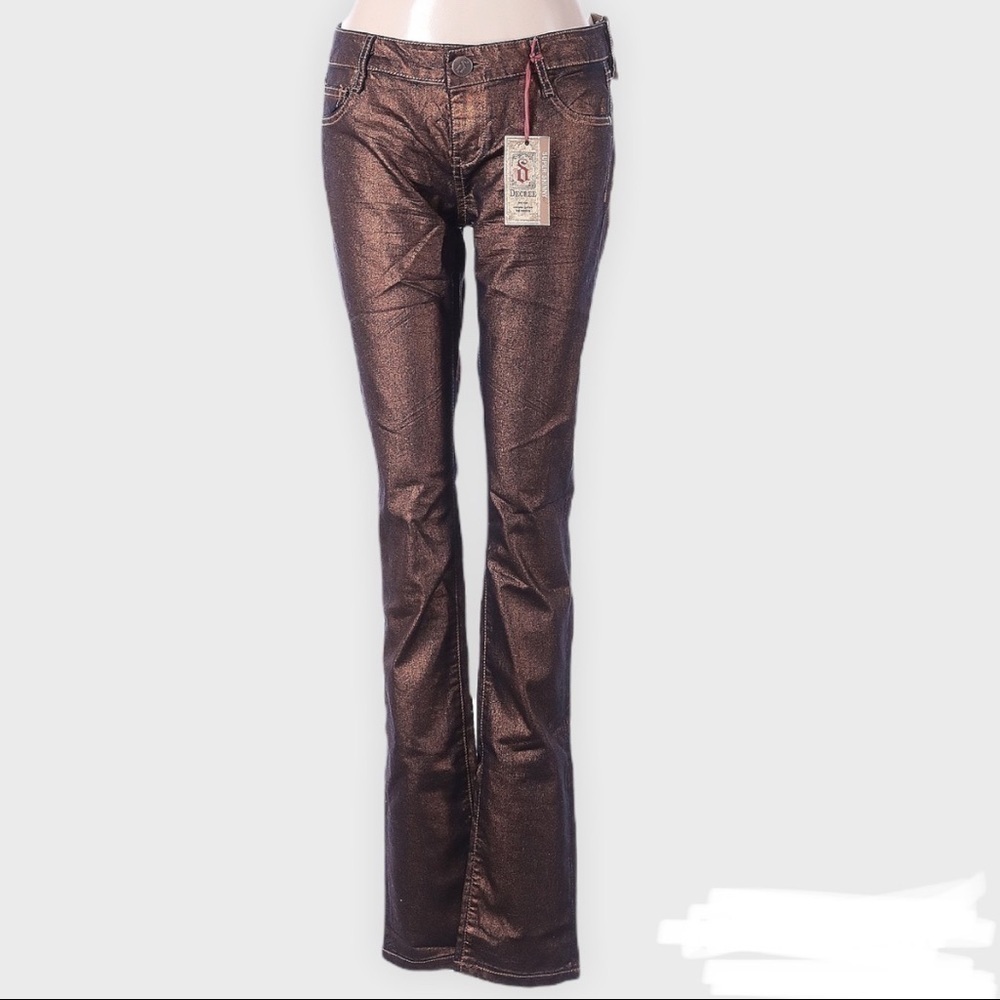 Decree metallic Jeans Mid/regular rise. Gold. Size 3